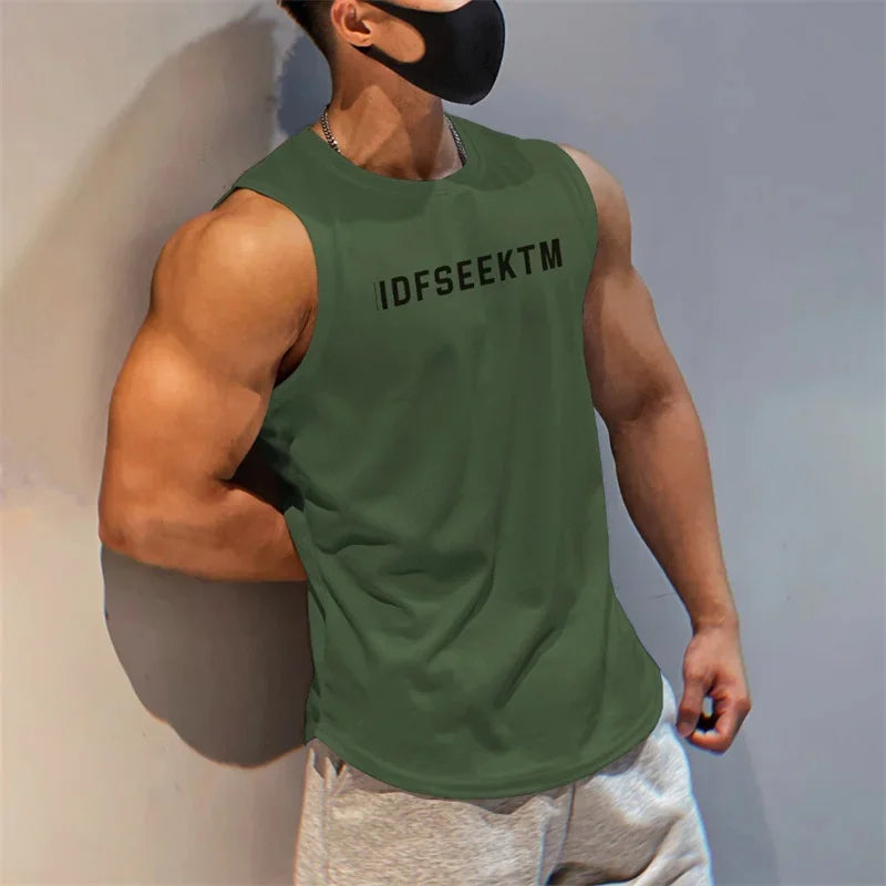 Quick-drying Men's Sleeveless Undershirt Sports Breathable Running Fitness Undershirt Sleeveless T Shirt Men's Bottom Shirt