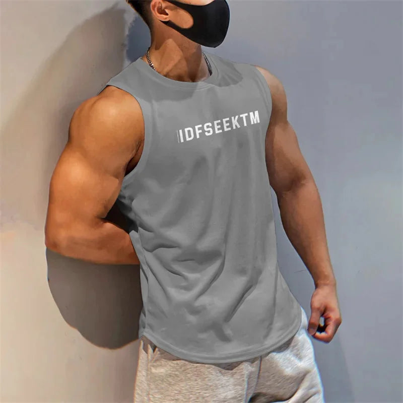 Quick-drying Men's Sleeveless Undershirt Sports Breathable Running Fitness Undershirt Sleeveless T Shirt Men's Bottom Shirt