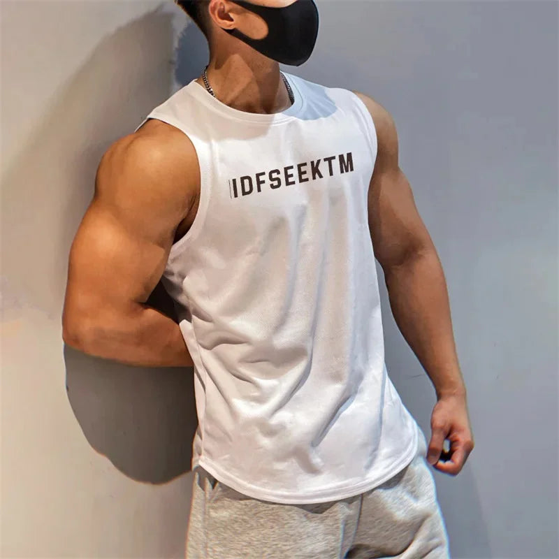 Quick-drying Men's Sleeveless Undershirt Sports Breathable Running Fitness Undershirt Sleeveless T Shirt Men's Bottom Shirt